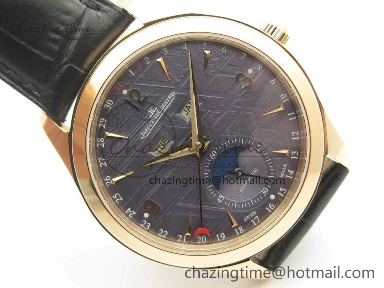 Master Calendar RG OMF 1:1 Best Edition Blue Dial on Black Leather Strap A Upgraded 7465