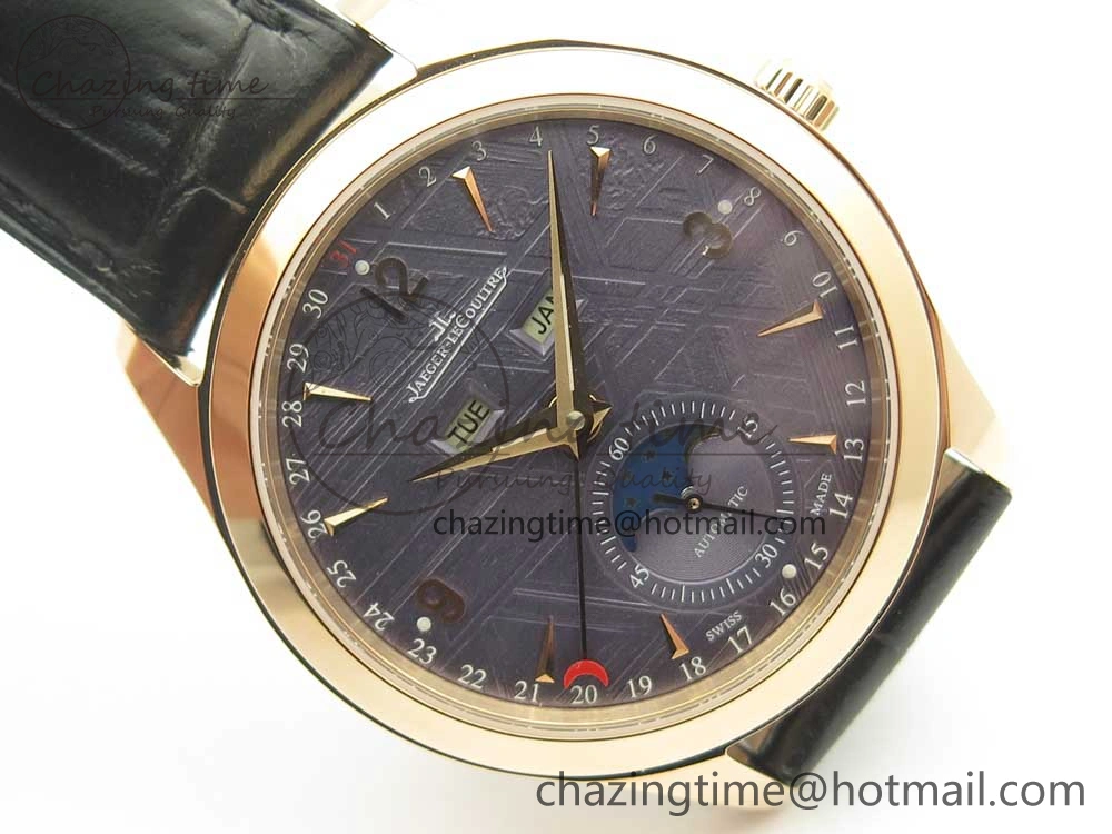 Master Calendar RG OMF 1:1 Best Edition Blue Dial on Black Leather Strap A Upgraded 7465