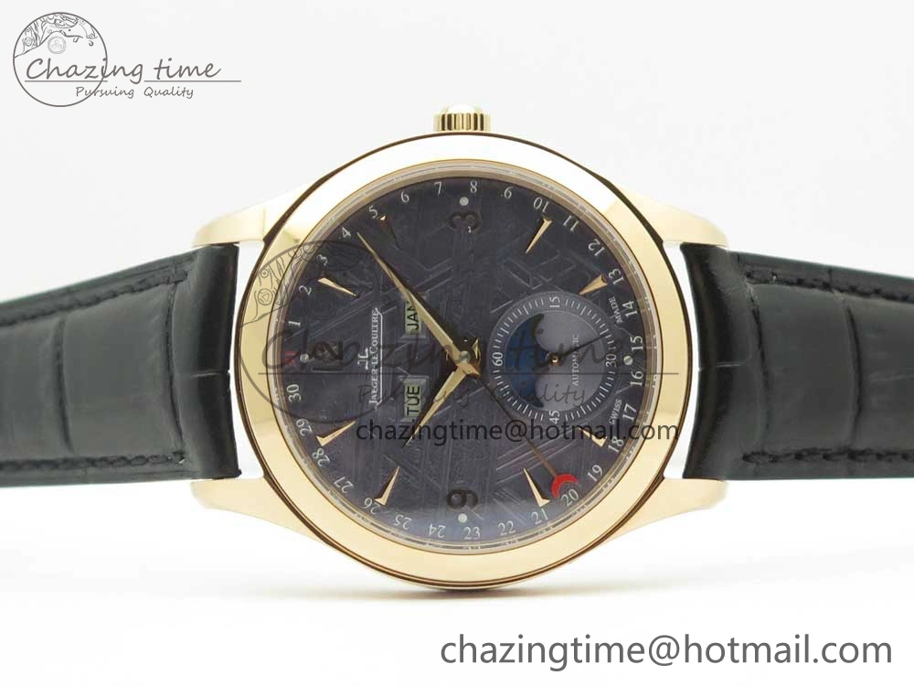 Master Calendar RG OMF 1:1 Best Edition Blue Dial on Black Leather Strap A Upgraded 7465