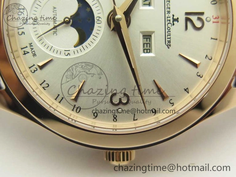Master Calendar RG OMF 1:1 Best Edition Silver Dial on Brown Leather Strap A Versatile 7461
