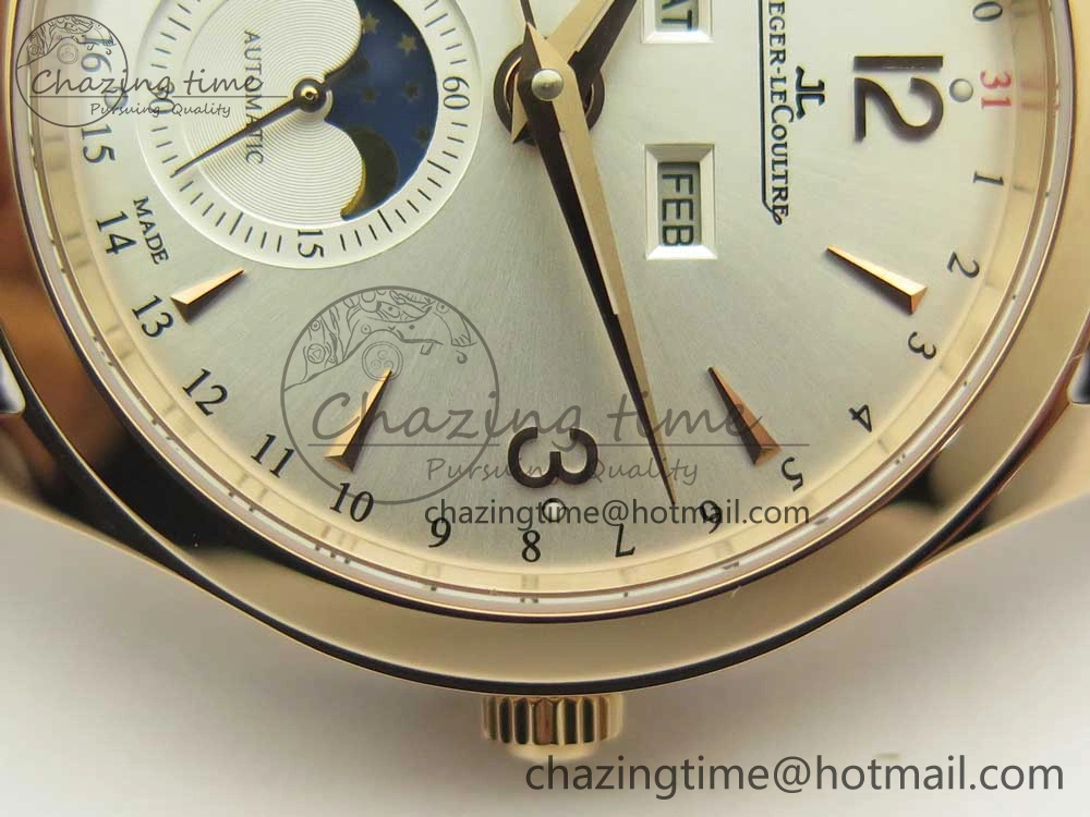 Master Calendar RG OMF 1:1 Best Edition Silver Dial on Brown Leather Strap A Versatile 7461