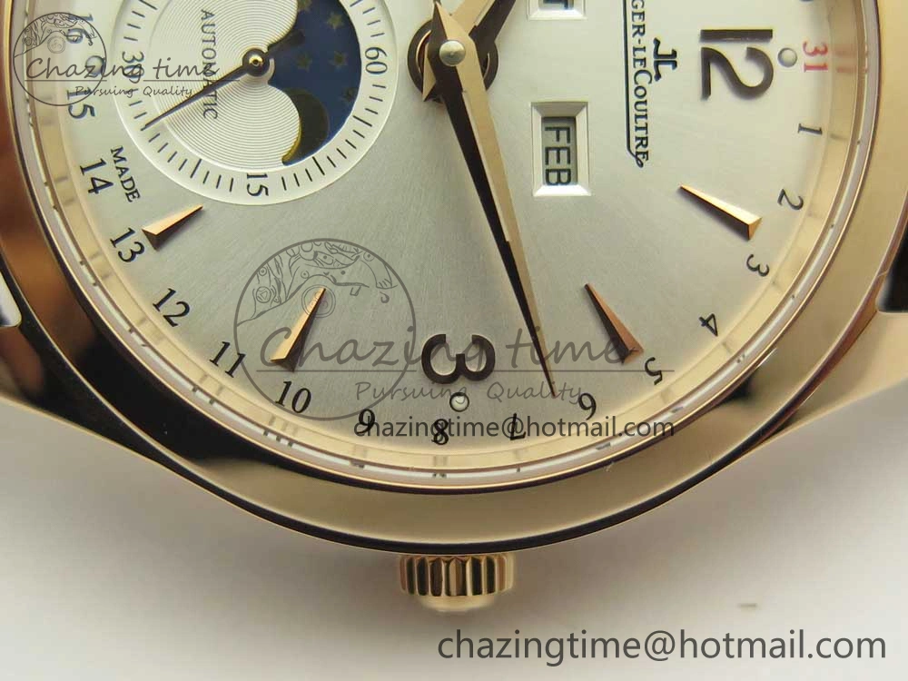 Master Calendar RG OMF 1:1 Best Edition Silver Dial on Brown Leather Strap A Versatile 7461