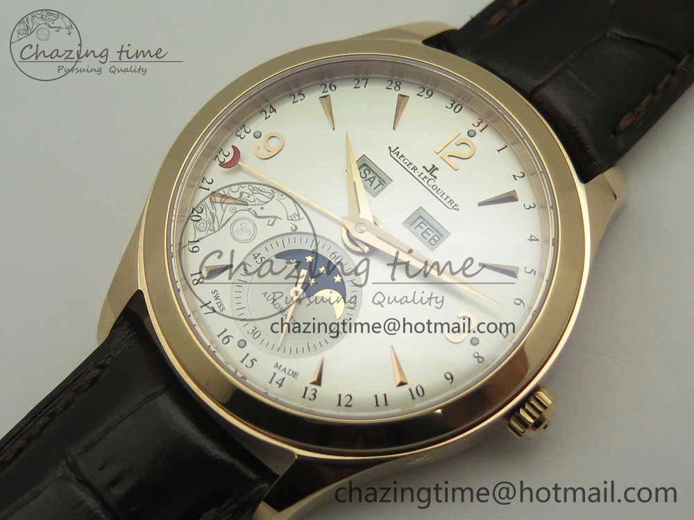 Master Calendar RG OMF 1:1 Best Edition Silver Dial on Brown Leather Strap A Versatile 7461
