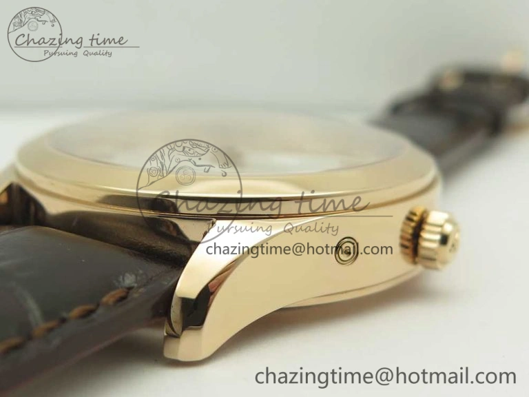 Master Calendar RG OMF 1:1 Best Edition Silver Dial on Brown Leather Strap A Versatile 7461