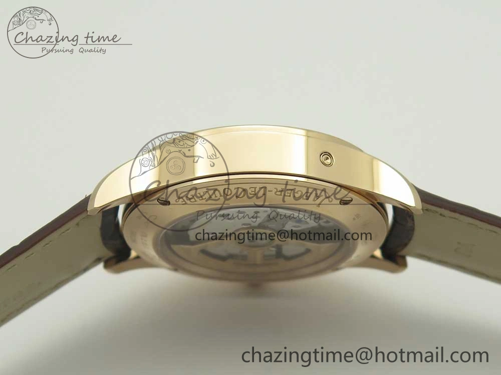 Master Calendar RG OMF 1:1 Best Edition Silver Dial on Brown Leather Strap A Versatile 7461