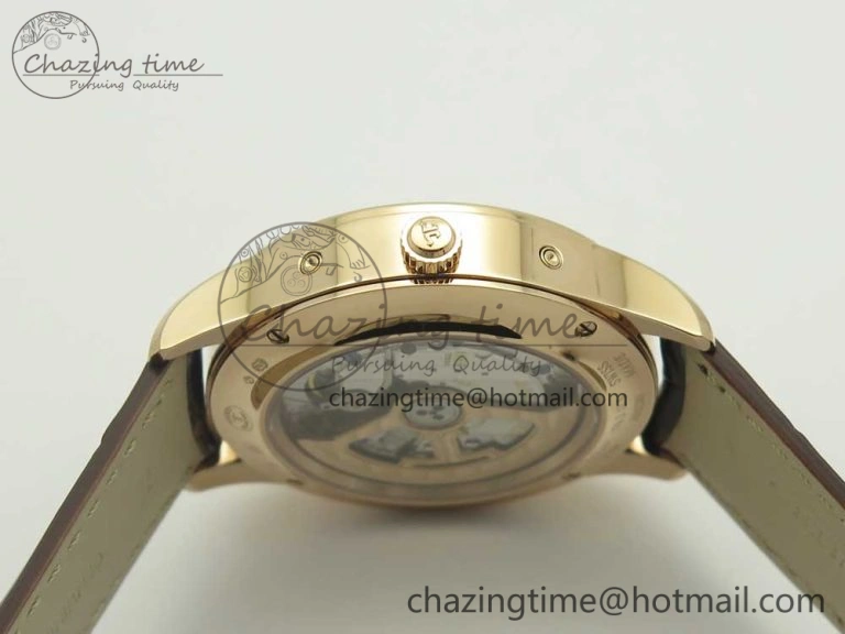 Master Calendar RG OMF 1:1 Best Edition Silver Dial on Brown Leather Strap A Versatile 7461