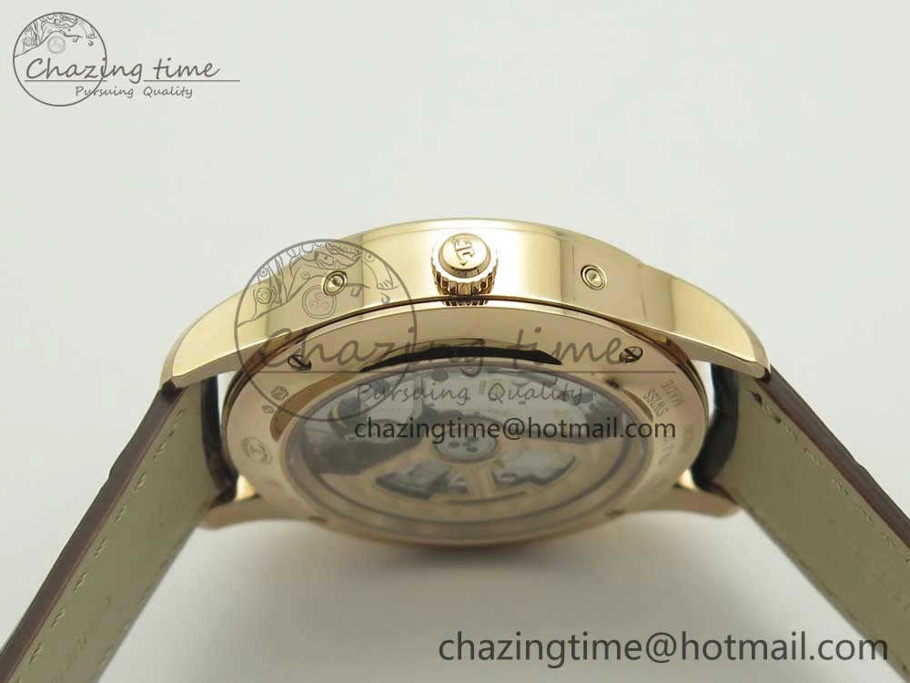 Master Calendar RG OMF 1:1 Best Edition Silver Dial on Brown Leather Strap A Versatile 7461