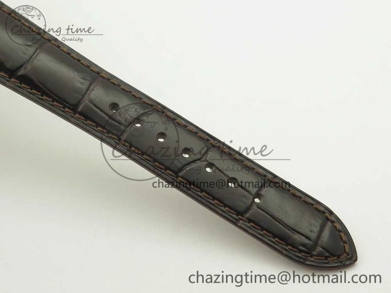 Master Calendar RG OMF 1:1 Best Edition Silver Dial on Brown Leather Strap A Versatile 7461