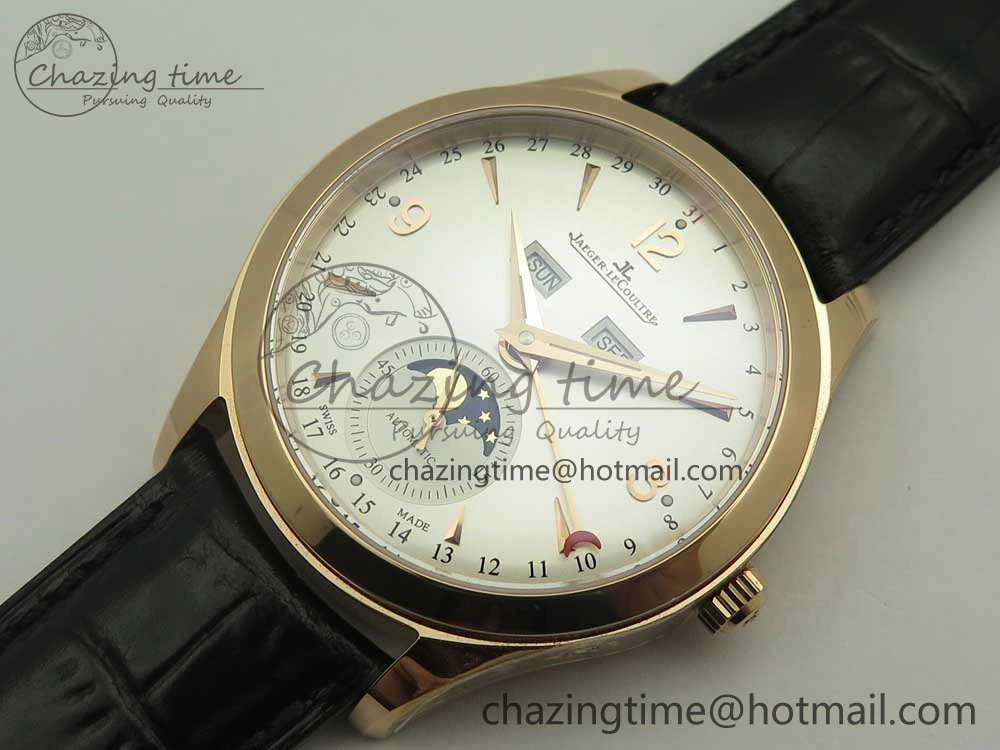 Master Calendar RG OMF 1:1 Best Edition Silver Dial on Brown Leather Strap A Versatile 7461