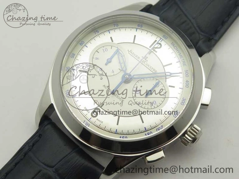 Master Chronograph SS 1538530 White Dial Blue Hand on Blue Leather Strap A MultiPurpose 4933