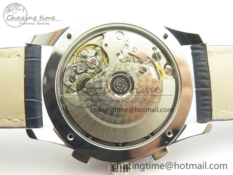 Master Chronograph SS 1538530 White Dial Blue Hand on Blue Leather Strap A MultiPurpose 4933