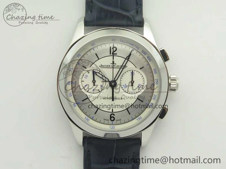Master Chronograph SS 1538530 White Dial Blue Hand on Blue Leather Strap A MultiPurpose 4933
