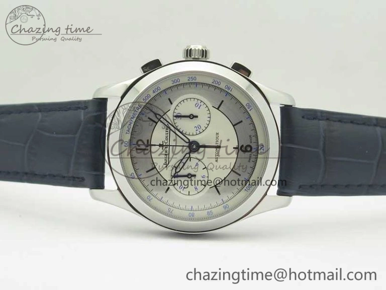 Master Chronograph SS 1538530 White Dial Blue Hand on Blue Leather Strap A MultiPurpose 4933