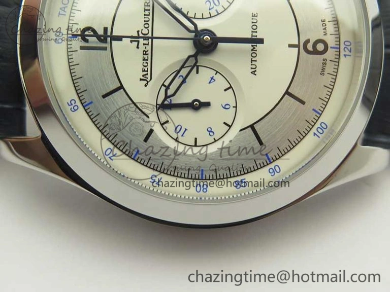 Master Chronograph SS 1538530 White Dial Blue Hand on Blue Leather Strap A MultiPurpose 4933