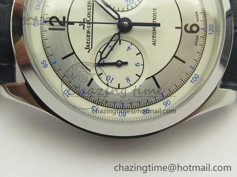 Master Chronograph SS 1538530 White Dial Blue Hand on Blue Leather Strap A MultiPurpose 4933