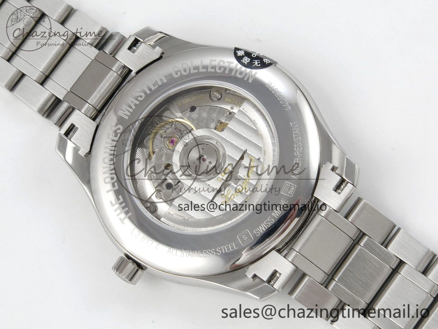 Unisex Master Collection 40mm SS AF 1:1 Best Edition Blue Dial on Stainless steel bracelet A 7535