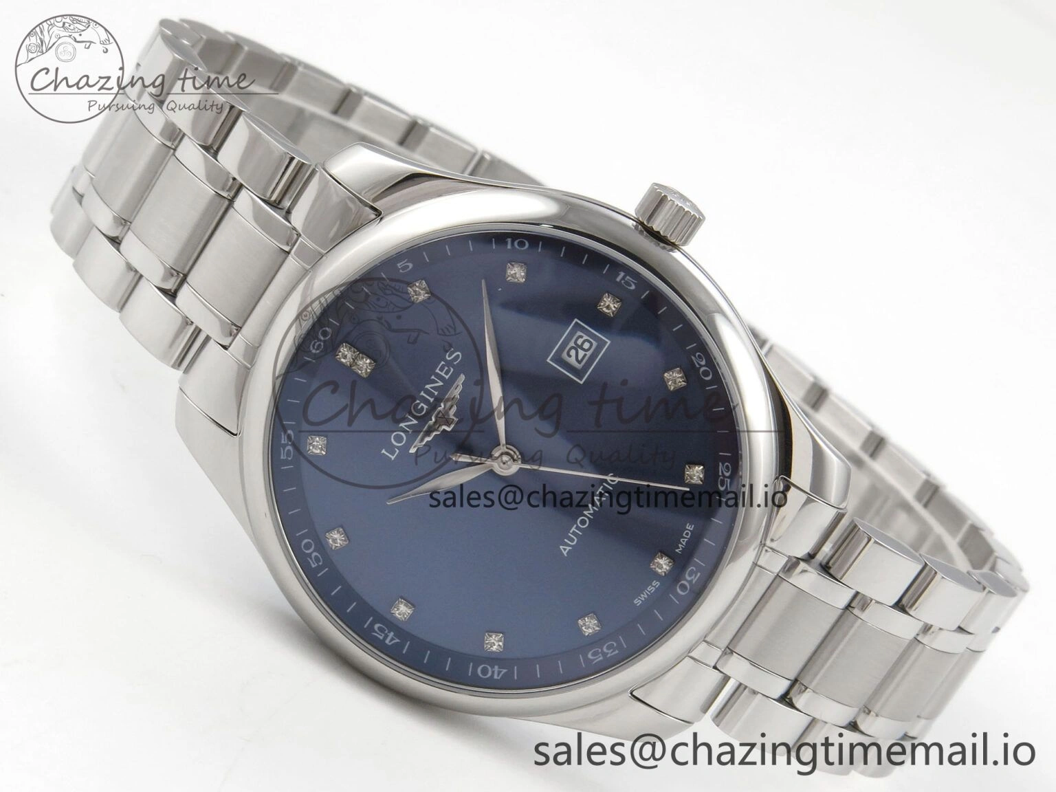 Unisex Master Collection 40mm SS AF 1:1 Best Edition Blue Dial on Stainless steel bracelet A 7535