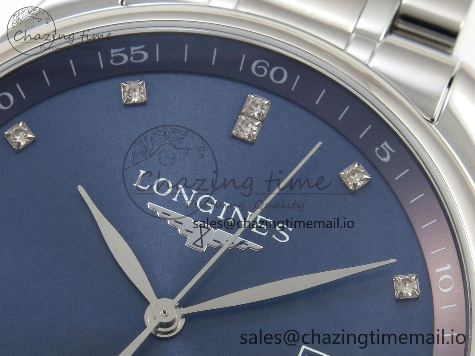 Unisex Master Collection 40mm SS AF 1:1 Best Edition Blue Dial on Stainless steel bracelet A 7535