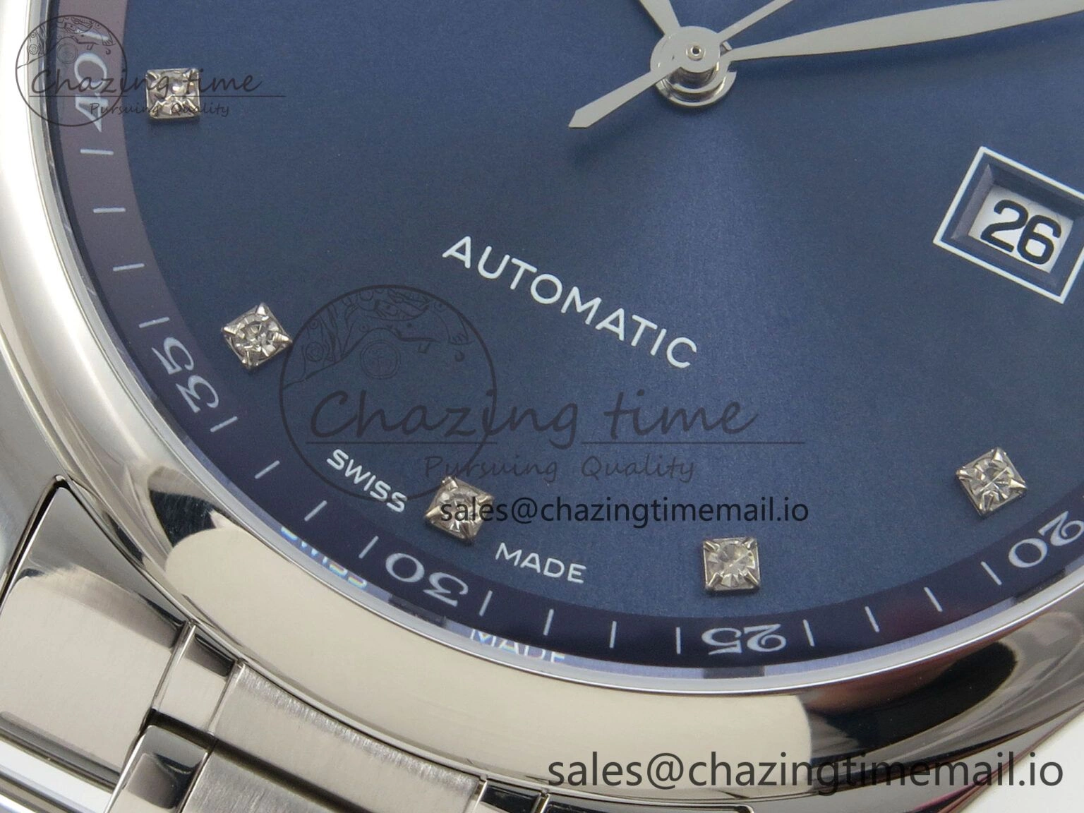 Unisex Master Collection 40mm SS AF 1:1 Best Edition Blue Dial on Stainless steel bracelet A 7535