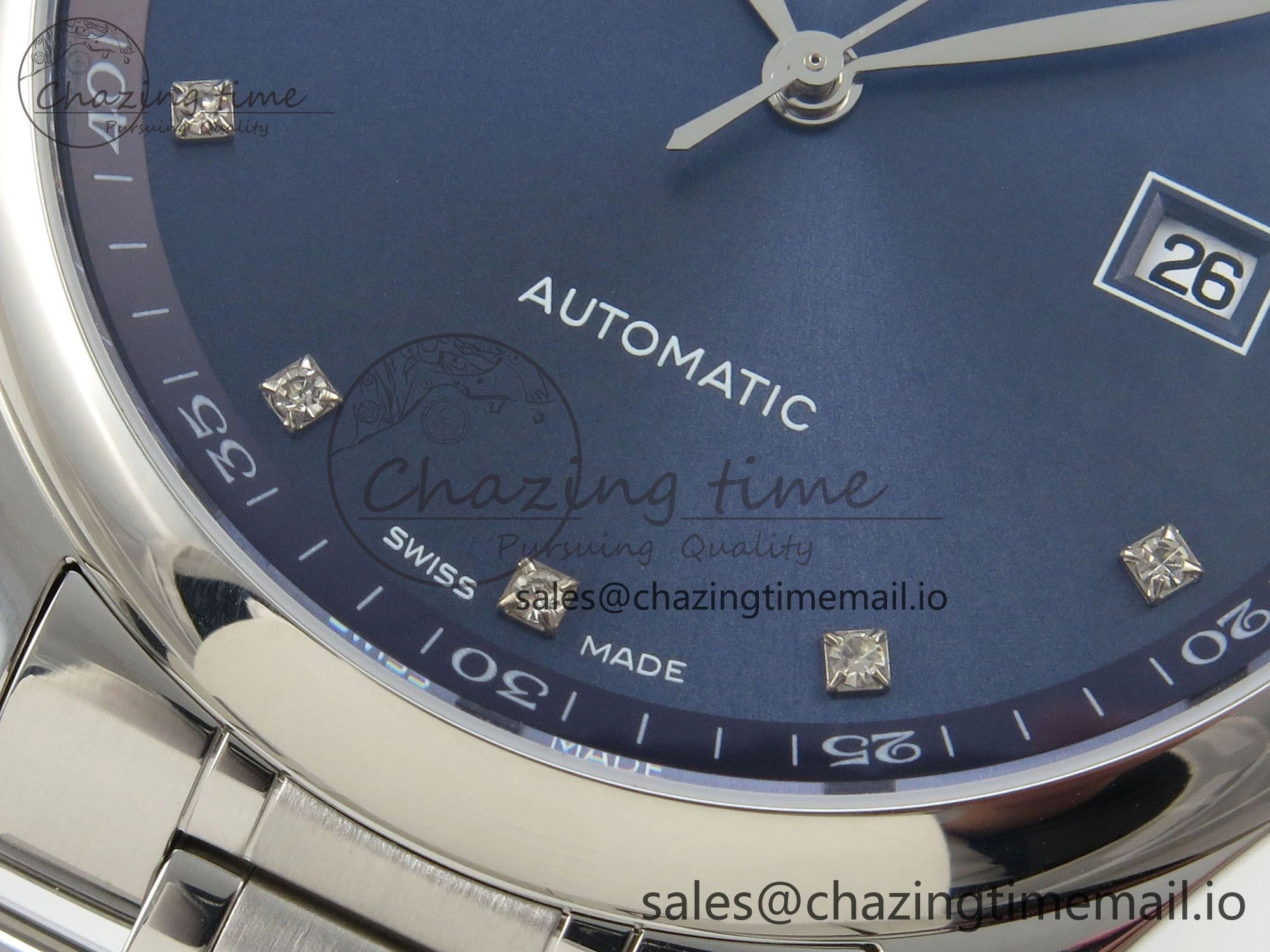 Unisex Master Collection 40mm SS AF 1:1 Best Edition Blue Dial on Stainless steel bracelet A 7535