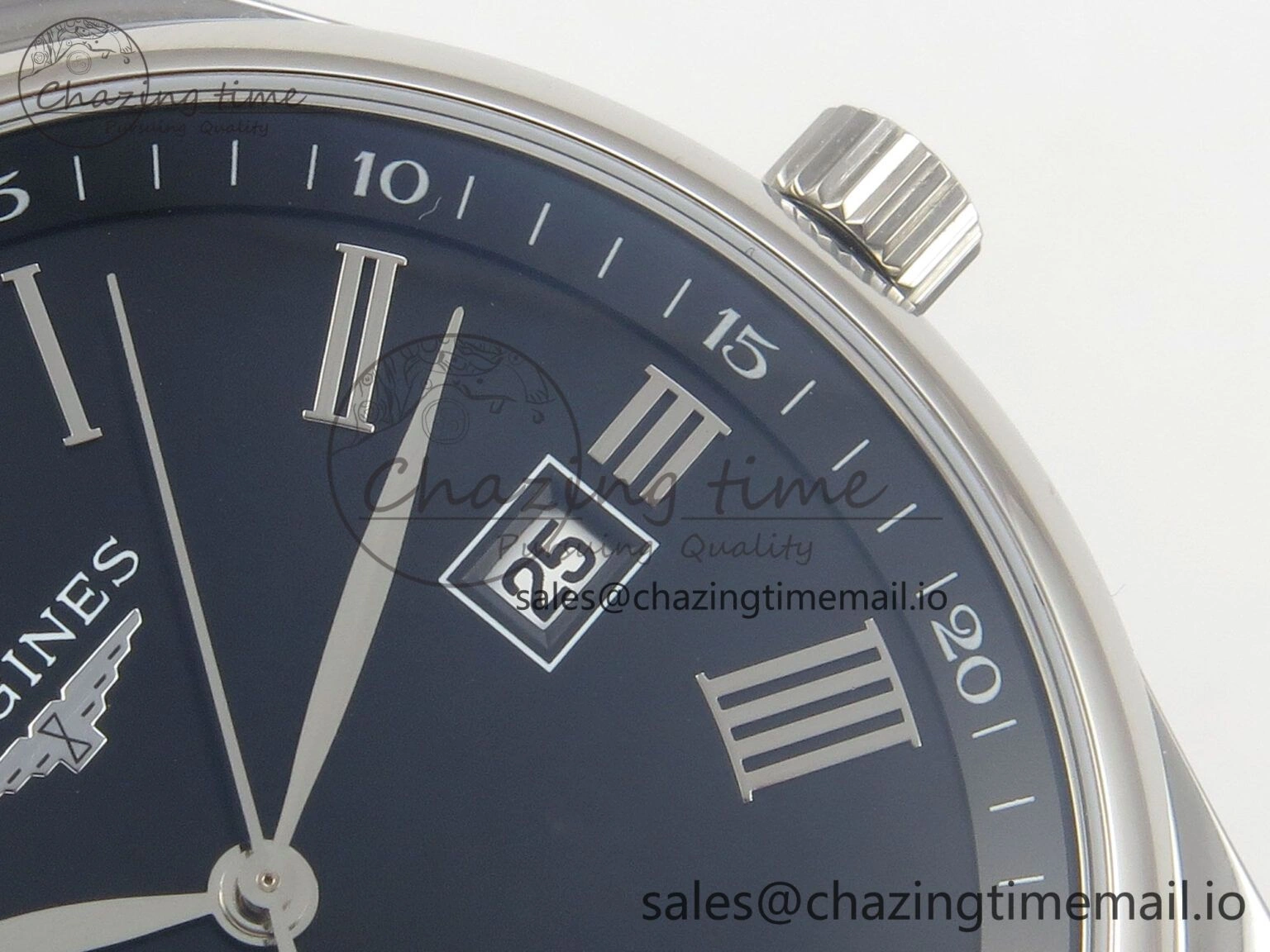 Master Collection 40mm SS AF 1:1 Best Edition Blue Roman Dial on Black Leather Strap A UrbanStyle 7529