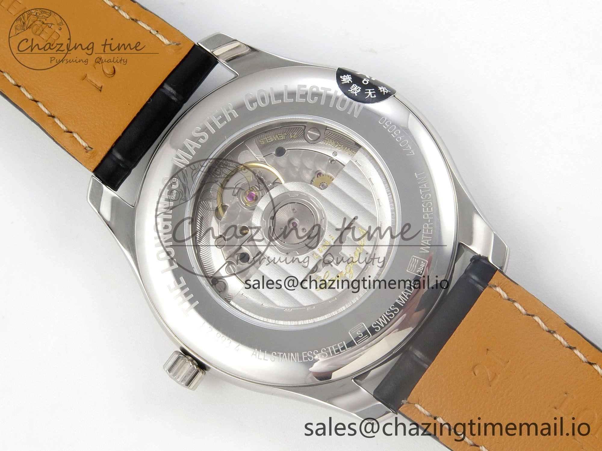 Master Collection 40mm SS AF 1:1 Best Edition Blue Roman Dial on Black Leather Strap A UrbanStyle 7529