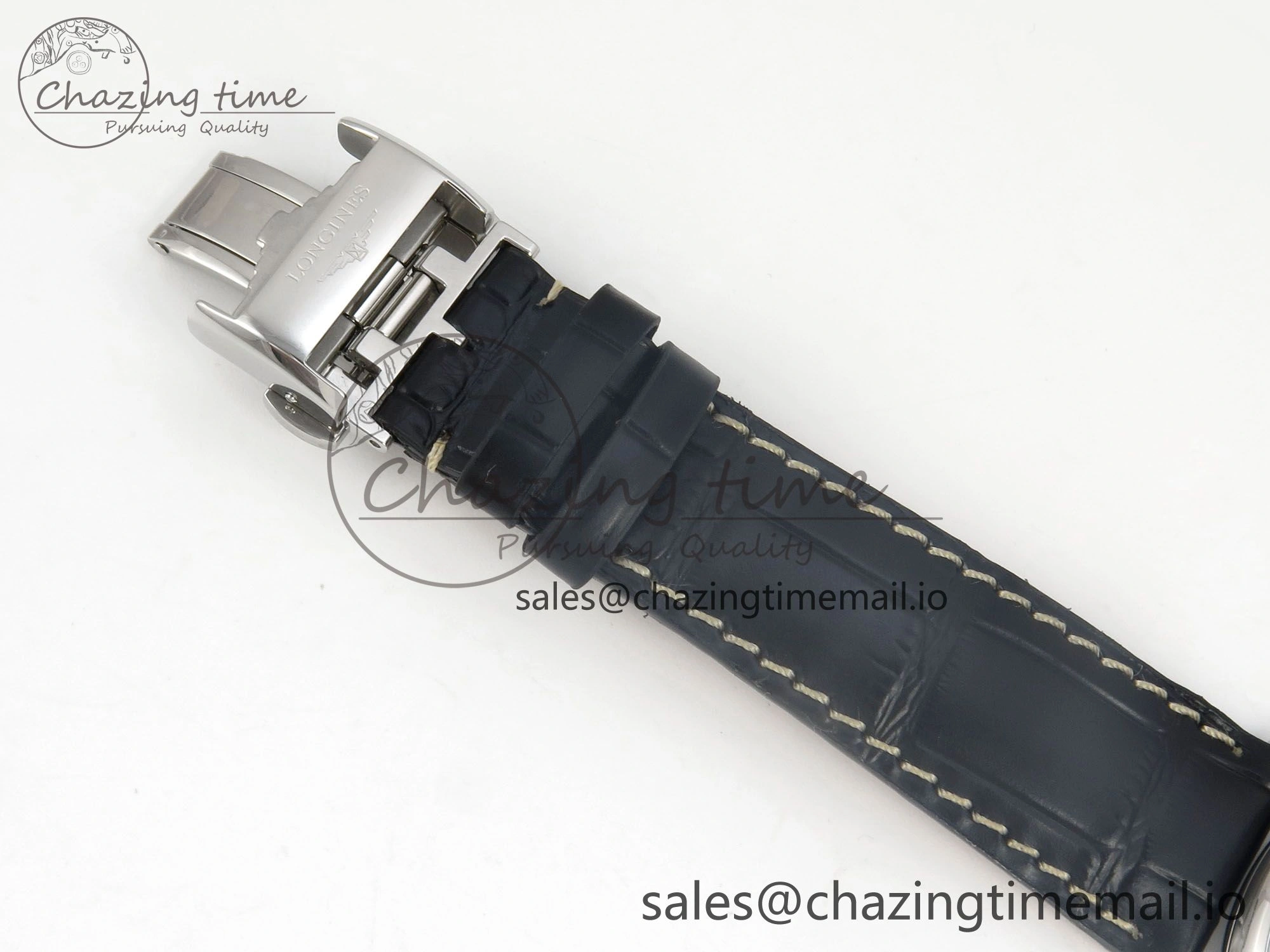 Master Collection 40mm SS AF 1:1 Best Edition Blue Roman Dial on Black Leather Strap A UrbanStyle 7529