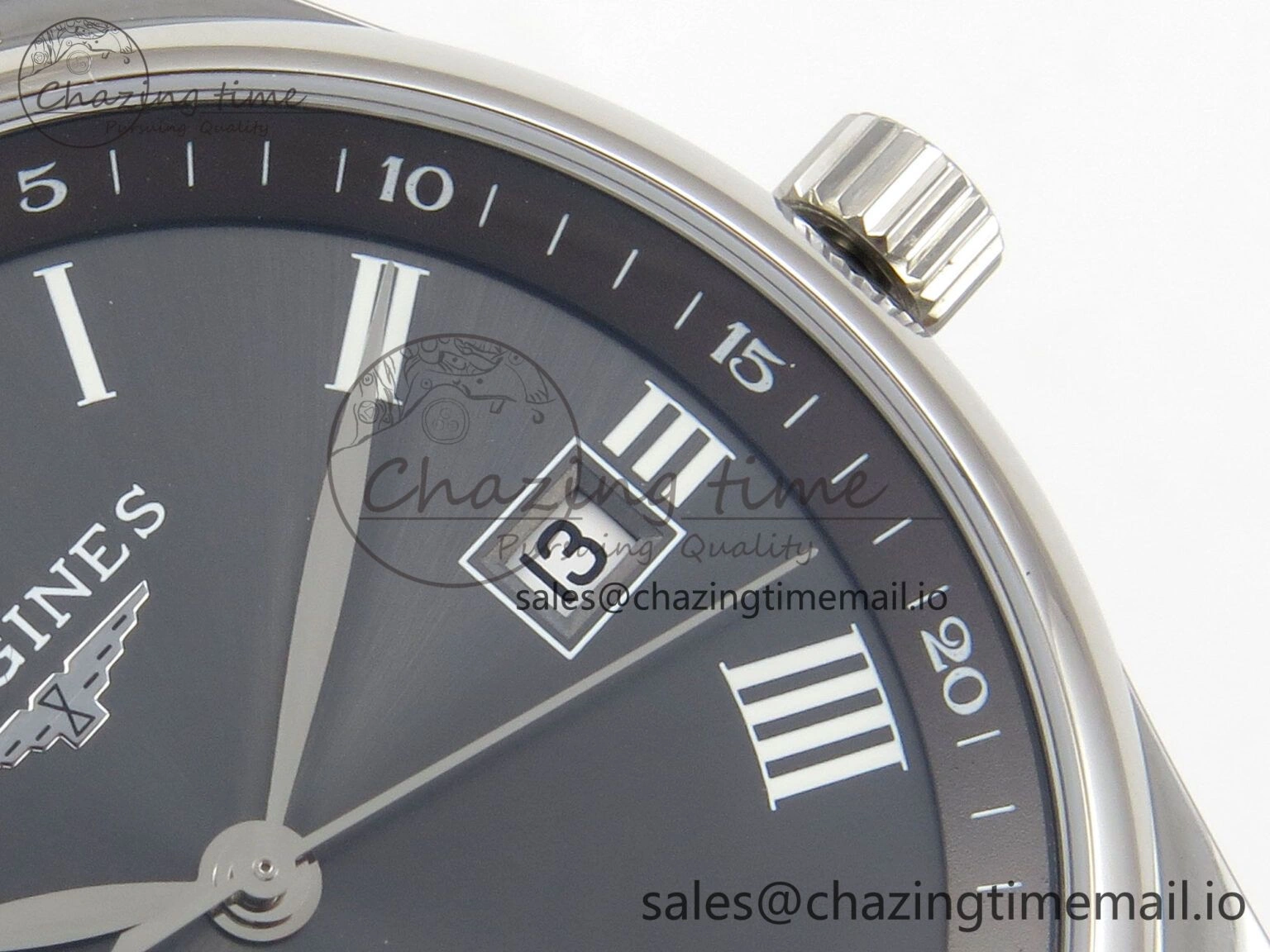 WaterResistant Master Collection 40mm SS AF 1:1 Best Edition Gray Roman Dial on Brown Leather Strap A 7541