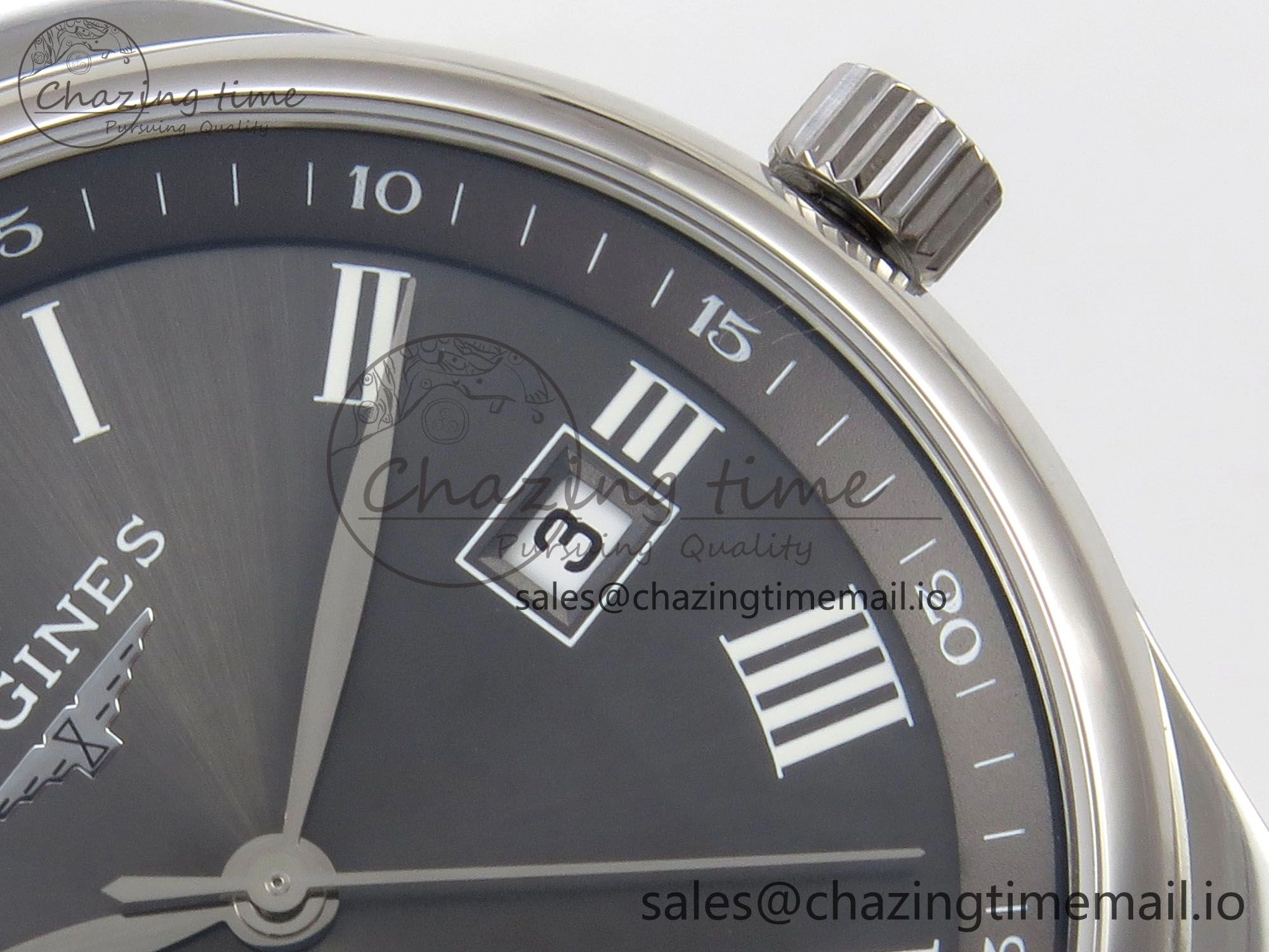 Master Collection 40mm SS AF 1:1 Best Edition Gray Roman Dial on Stainless steel bracelet A ZeroBulk 7538