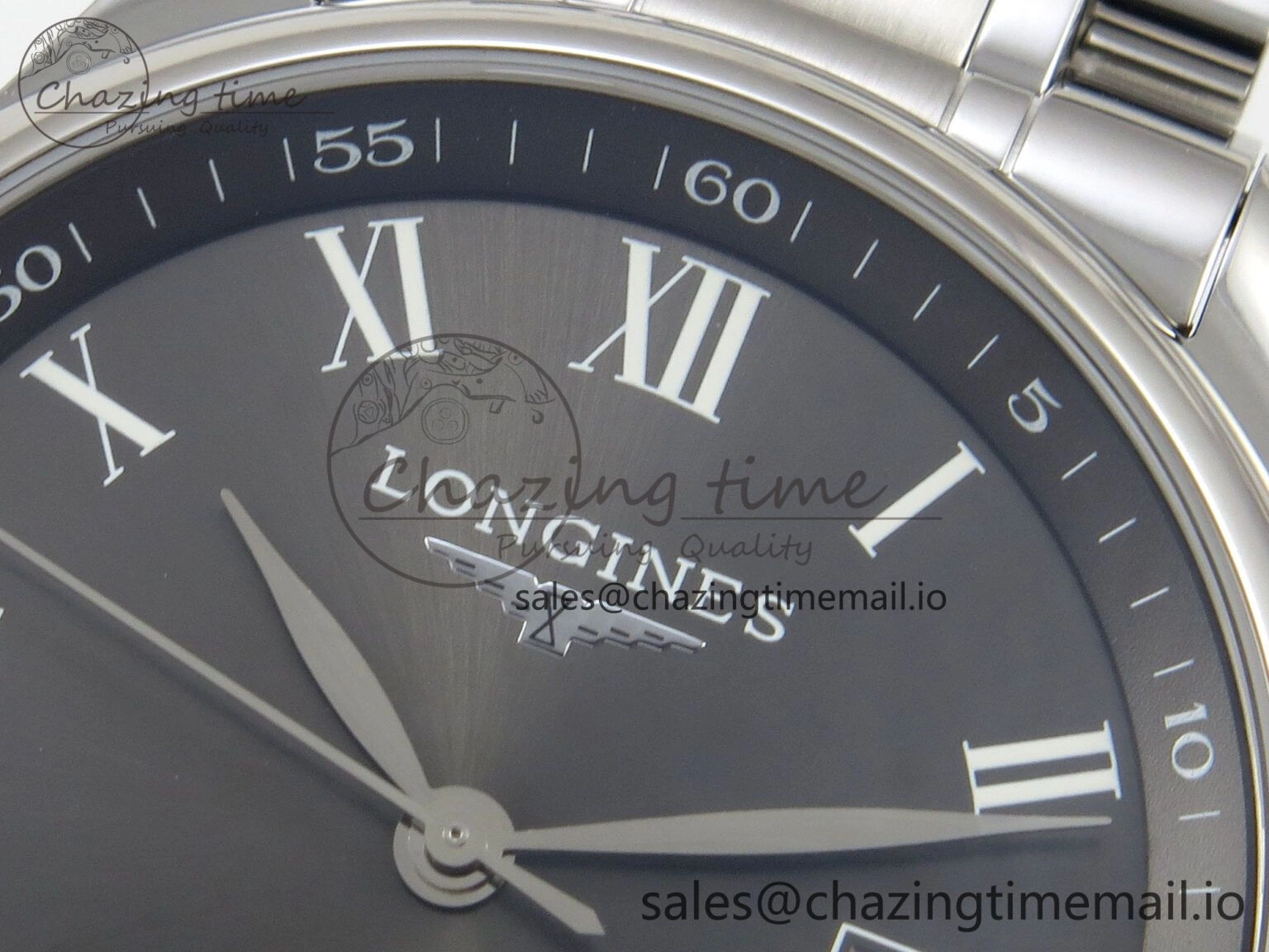 Master Collection 40mm SS AF 1:1 Best Edition Gray Roman Dial on Stainless steel bracelet A ZeroBulk 7538
