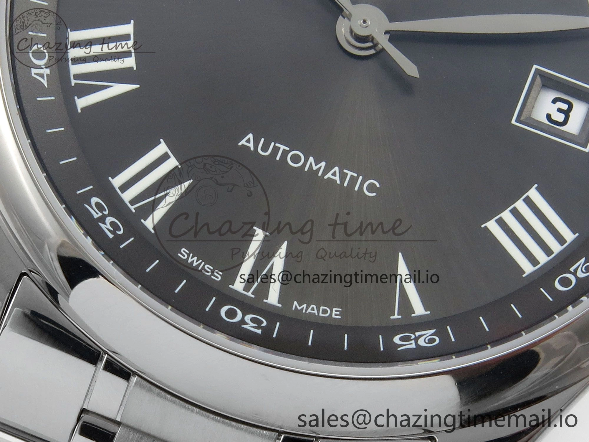 Master Collection 40mm SS AF 1:1 Best Edition Gray Roman Dial on Stainless steel bracelet A ZeroBulk 7538