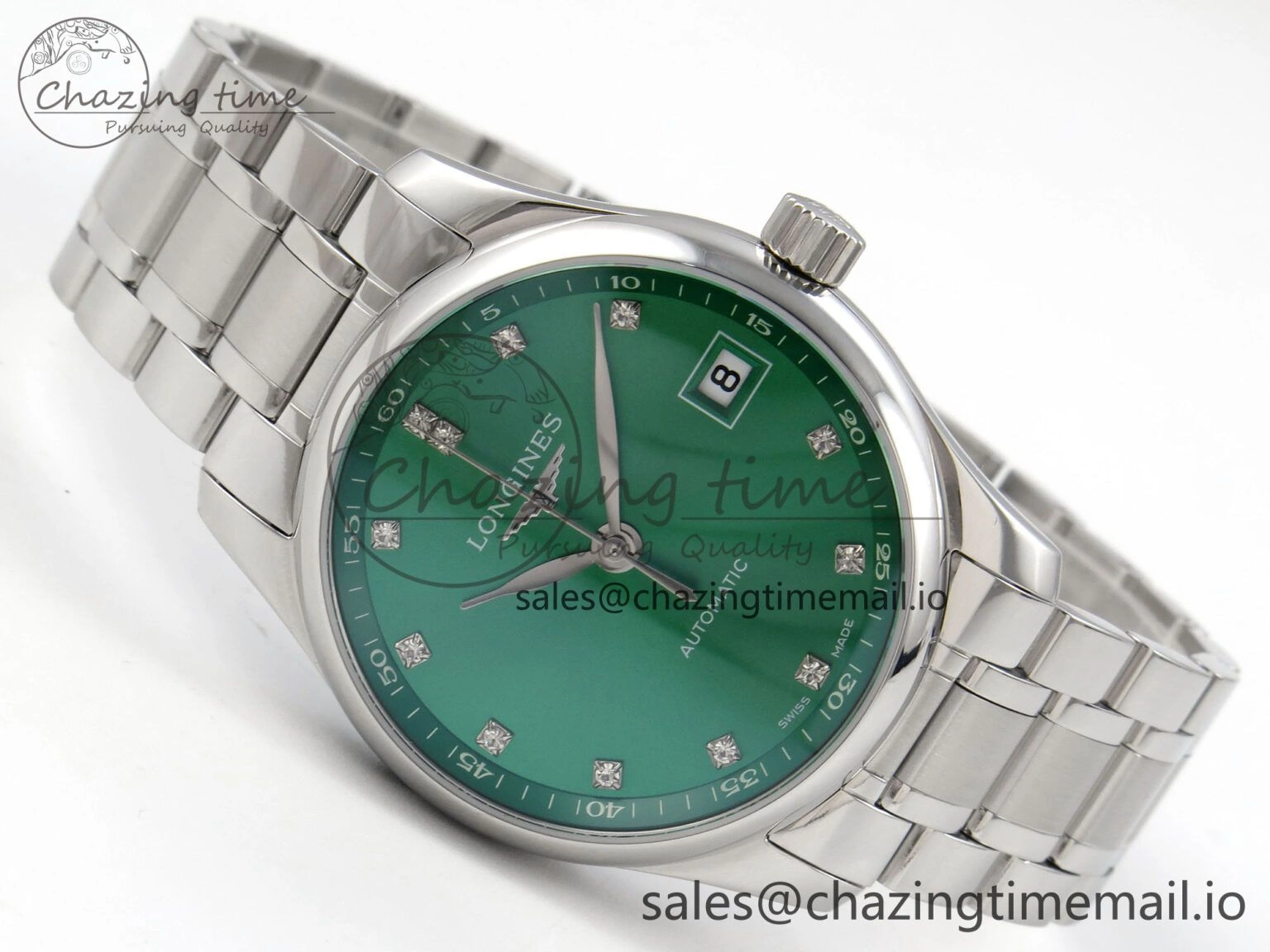 FlexibleFit Master Collection 40mm SS AF 1:1 Best Edition Green Dial on Stainless steel bracelet A 7537