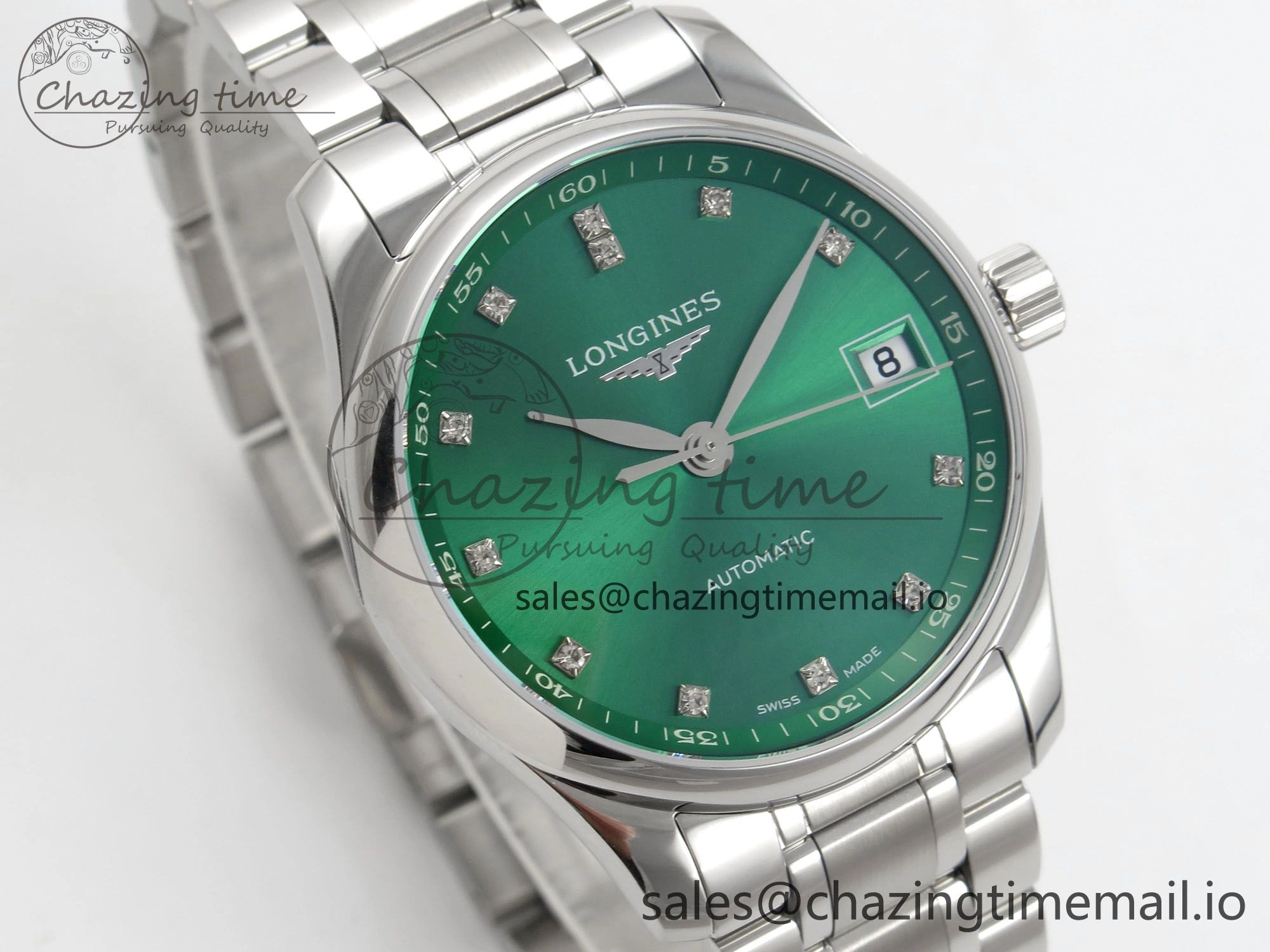 FlexibleFit Master Collection 40mm SS AF 1:1 Best Edition Green Dial on Stainless steel bracelet A 7537