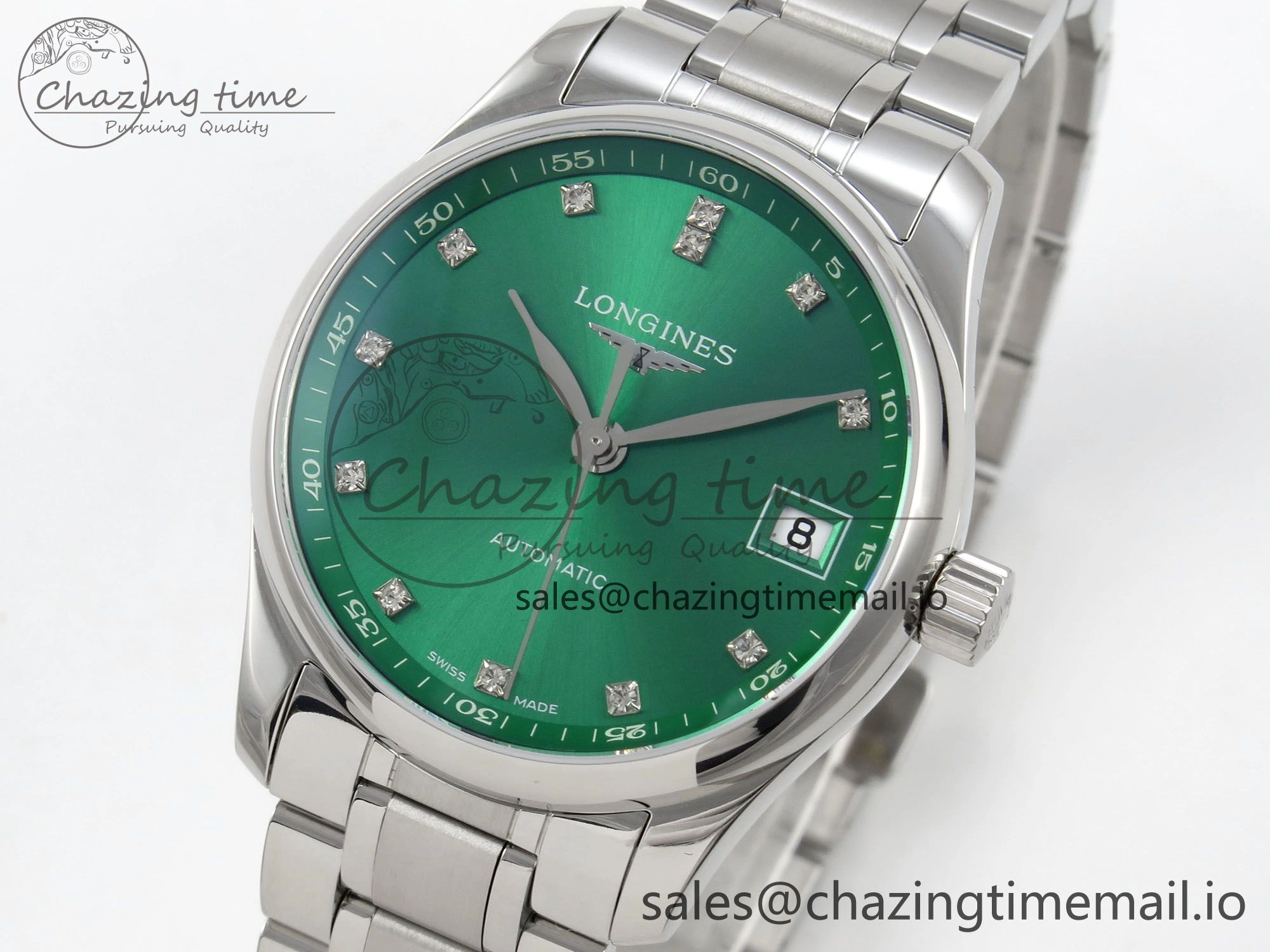 FlexibleFit Master Collection 40mm SS AF 1:1 Best Edition Green Dial on Stainless steel bracelet A 7537