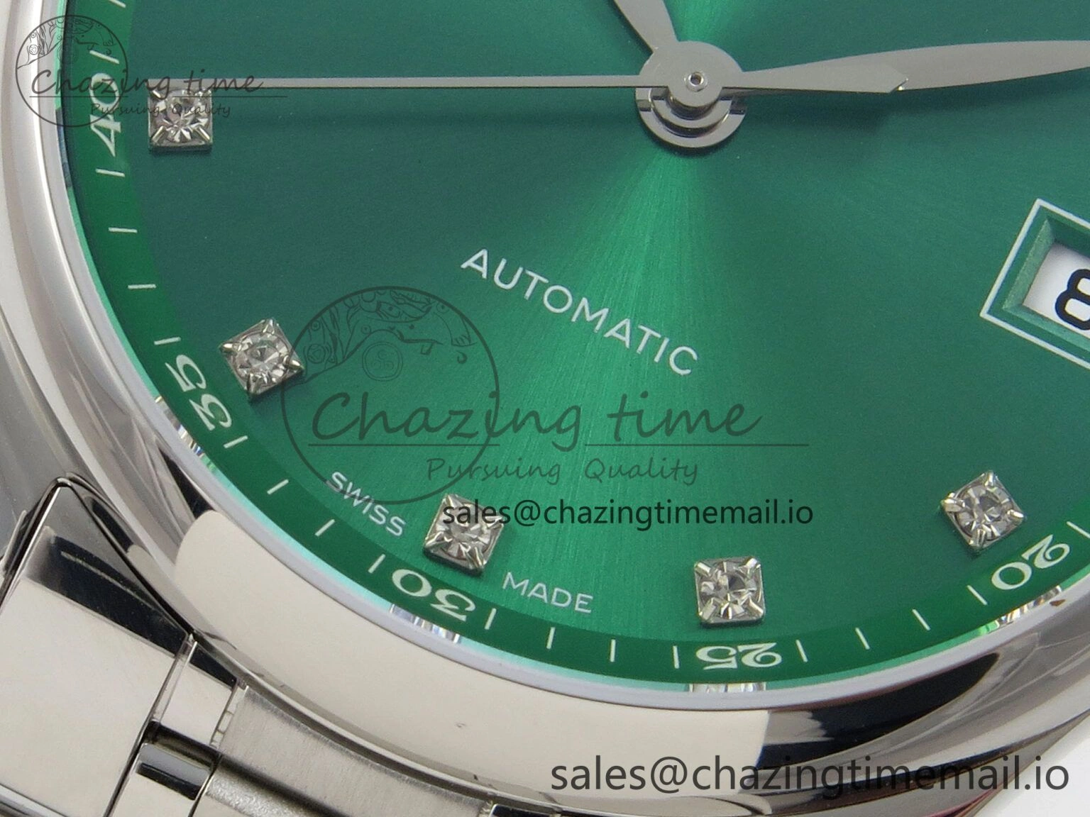 FlexibleFit Master Collection 40mm SS AF 1:1 Best Edition Green Dial on Stainless steel bracelet A 7537