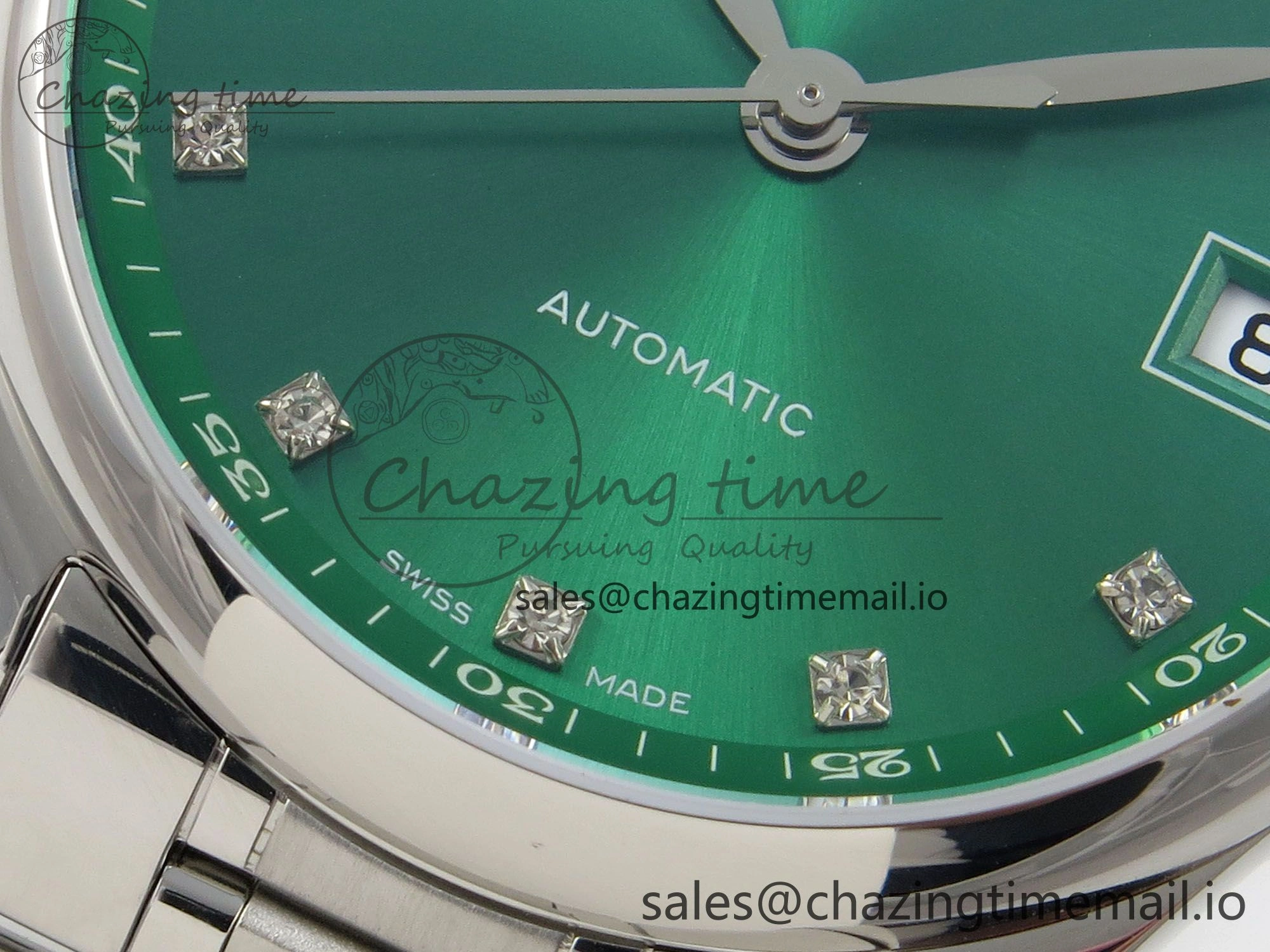 FlexibleFit Master Collection 40mm SS AF 1:1 Best Edition Green Dial on Stainless steel bracelet A 7537