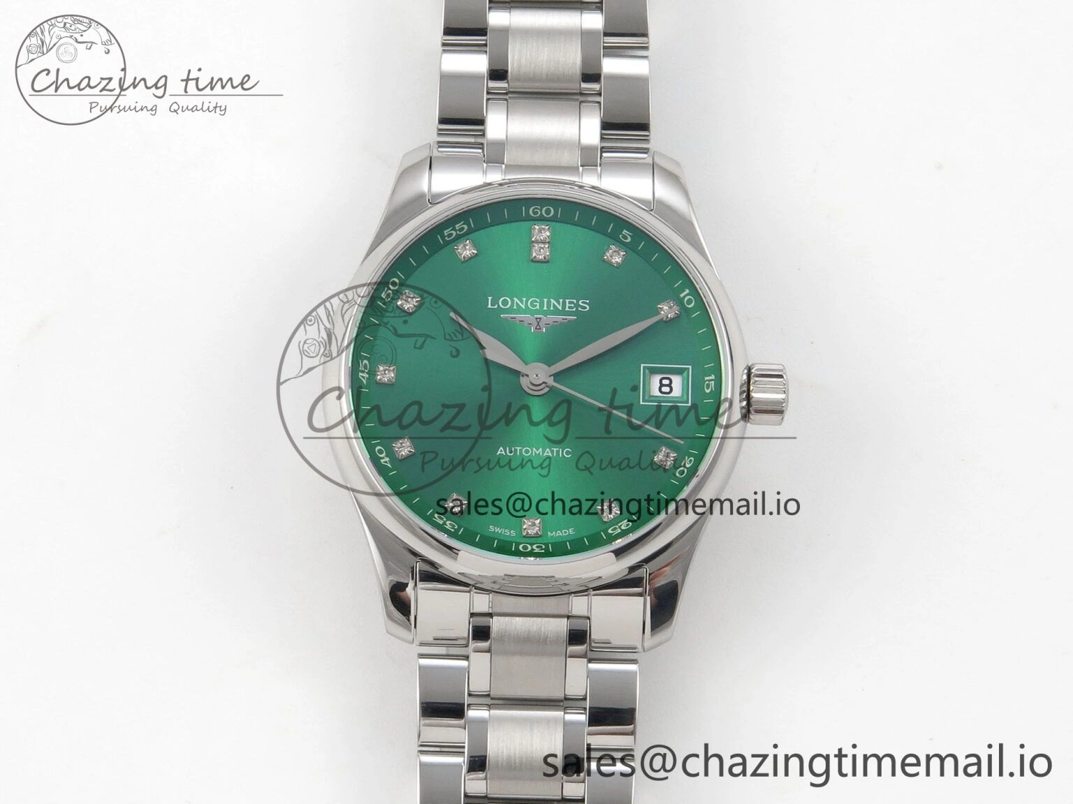 FlexibleFit Master Collection 40mm SS AF 1:1 Best Edition Green Dial on Stainless steel bracelet A 7537