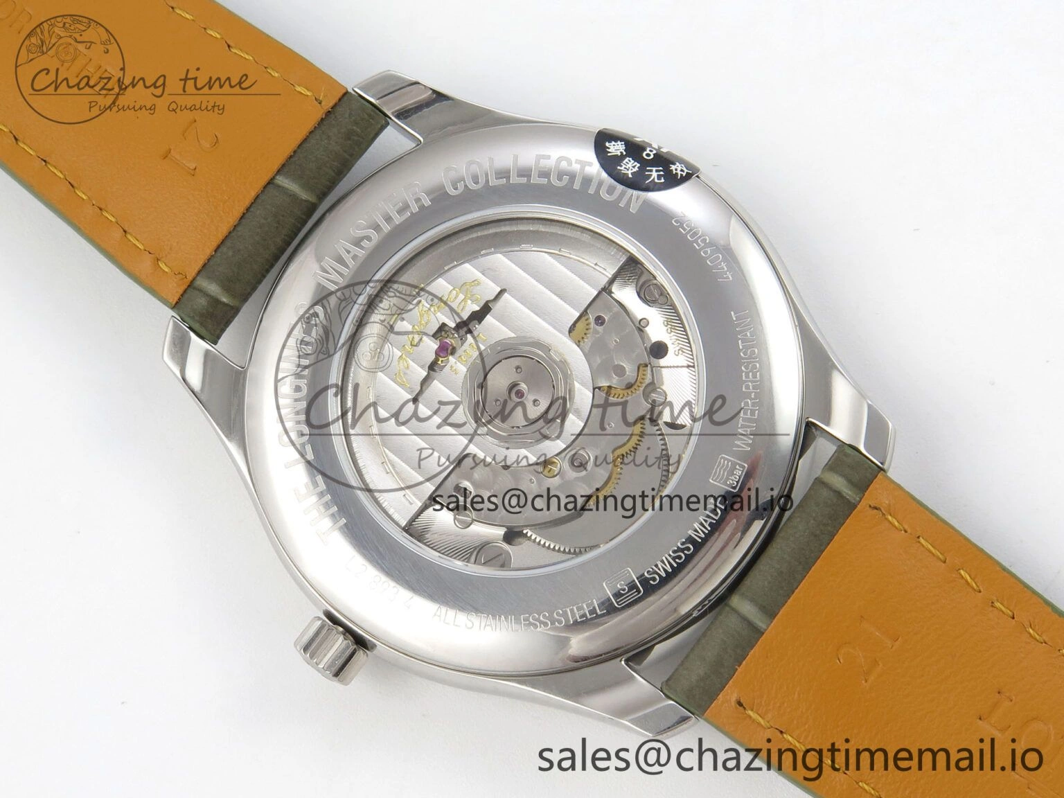 FashionForward Master Collection 40mm SS AF 1:1 Best Edition Green Roman Dial on Brown Leather Strap A 7540