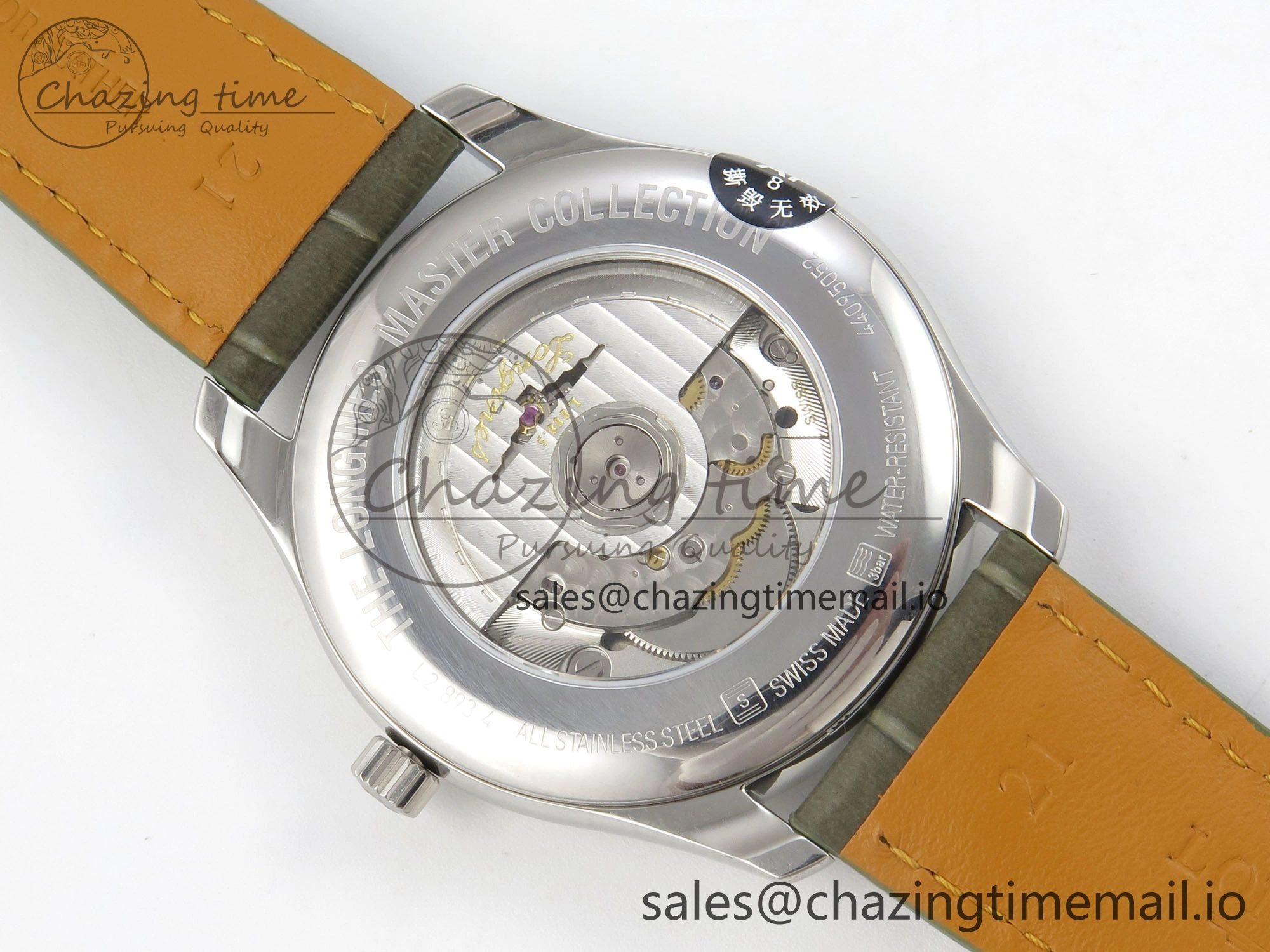 FashionForward Master Collection 40mm SS AF 1:1 Best Edition Green Roman Dial on Brown Leather Strap A 7540