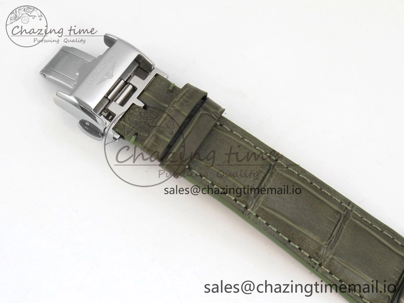 FashionForward Master Collection 40mm SS AF 1:1 Best Edition Green Roman Dial on Brown Leather Strap A 7540