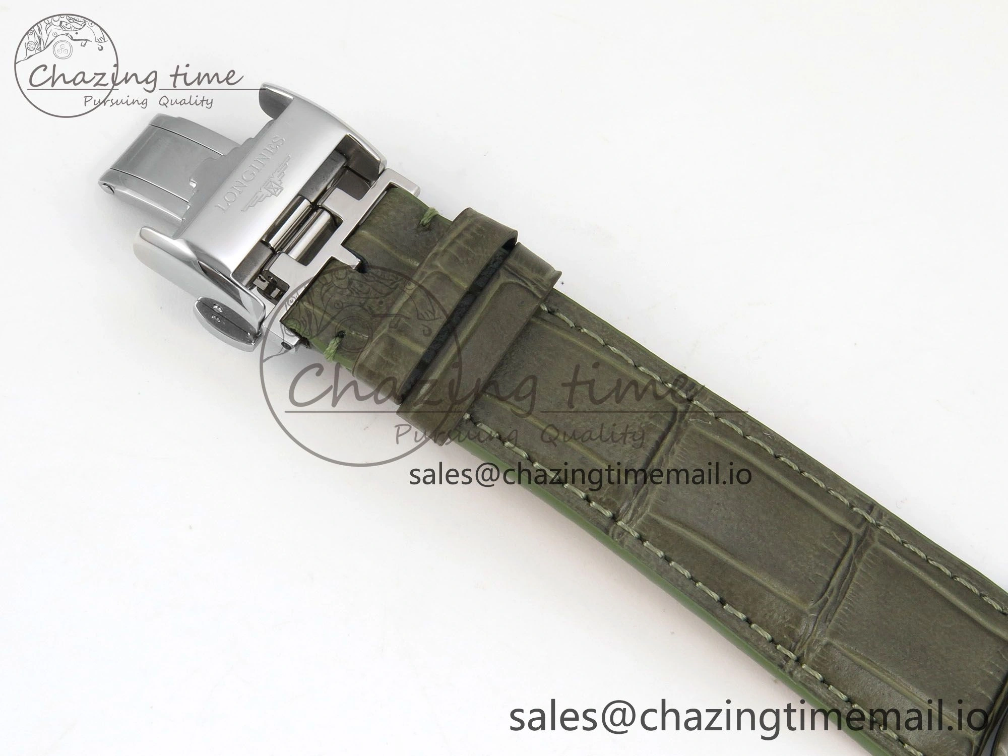 FashionForward Master Collection 40mm SS AF 1:1 Best Edition Green Roman Dial on Brown Leather Strap A 7540