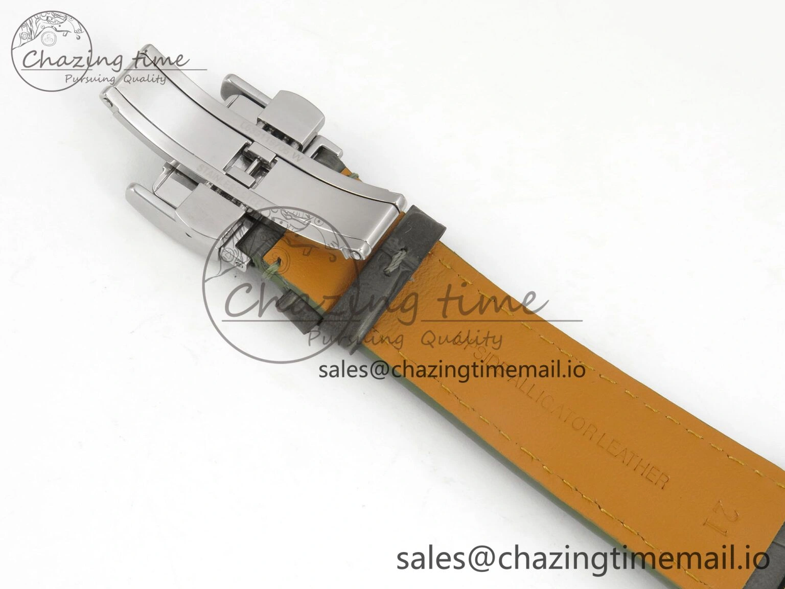 FashionForward Master Collection 40mm SS AF 1:1 Best Edition Green Roman Dial on Brown Leather Strap A 7540