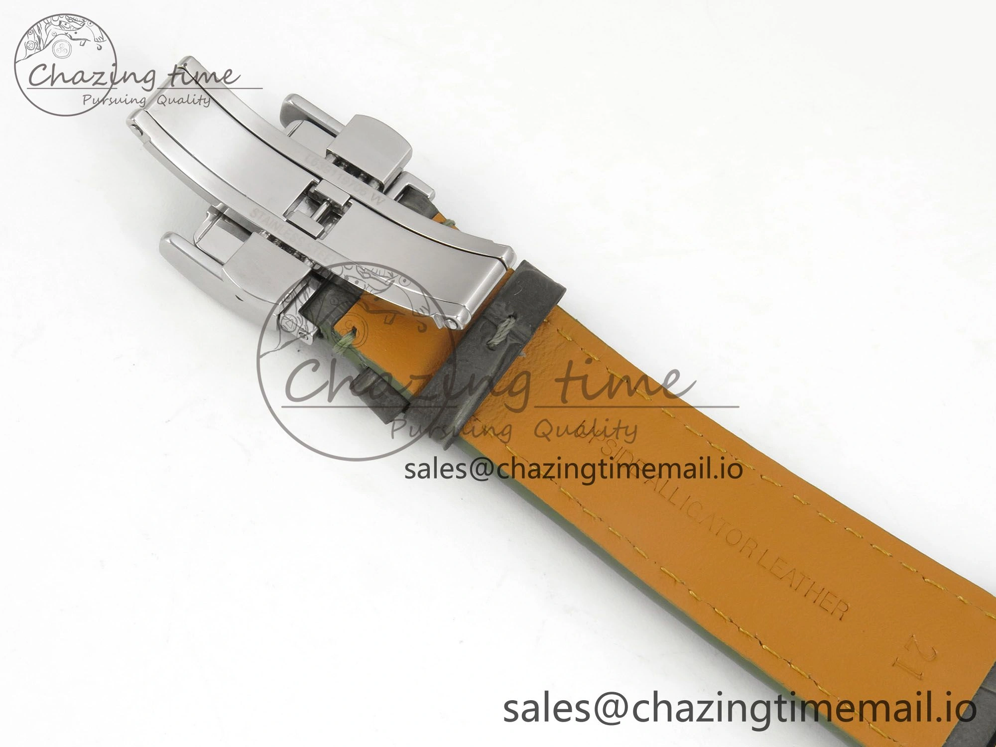 FashionForward Master Collection 40mm SS AF 1:1 Best Edition Green Roman Dial on Brown Leather Strap A 7540