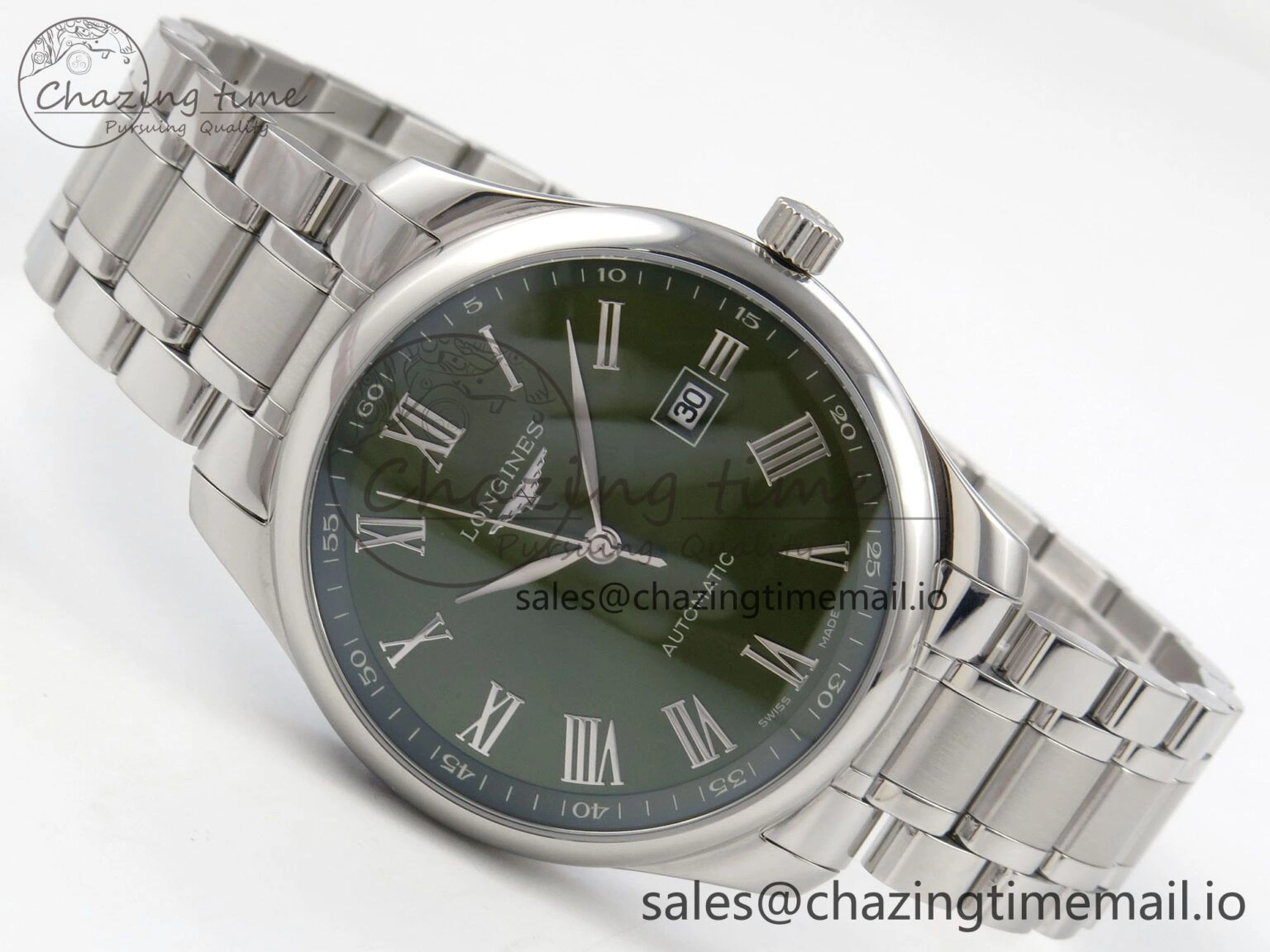 Master Collection 40mm SS AF 1:1 Best Edition Green Roman Dial on Stainless steel bracelet A Casual 7531