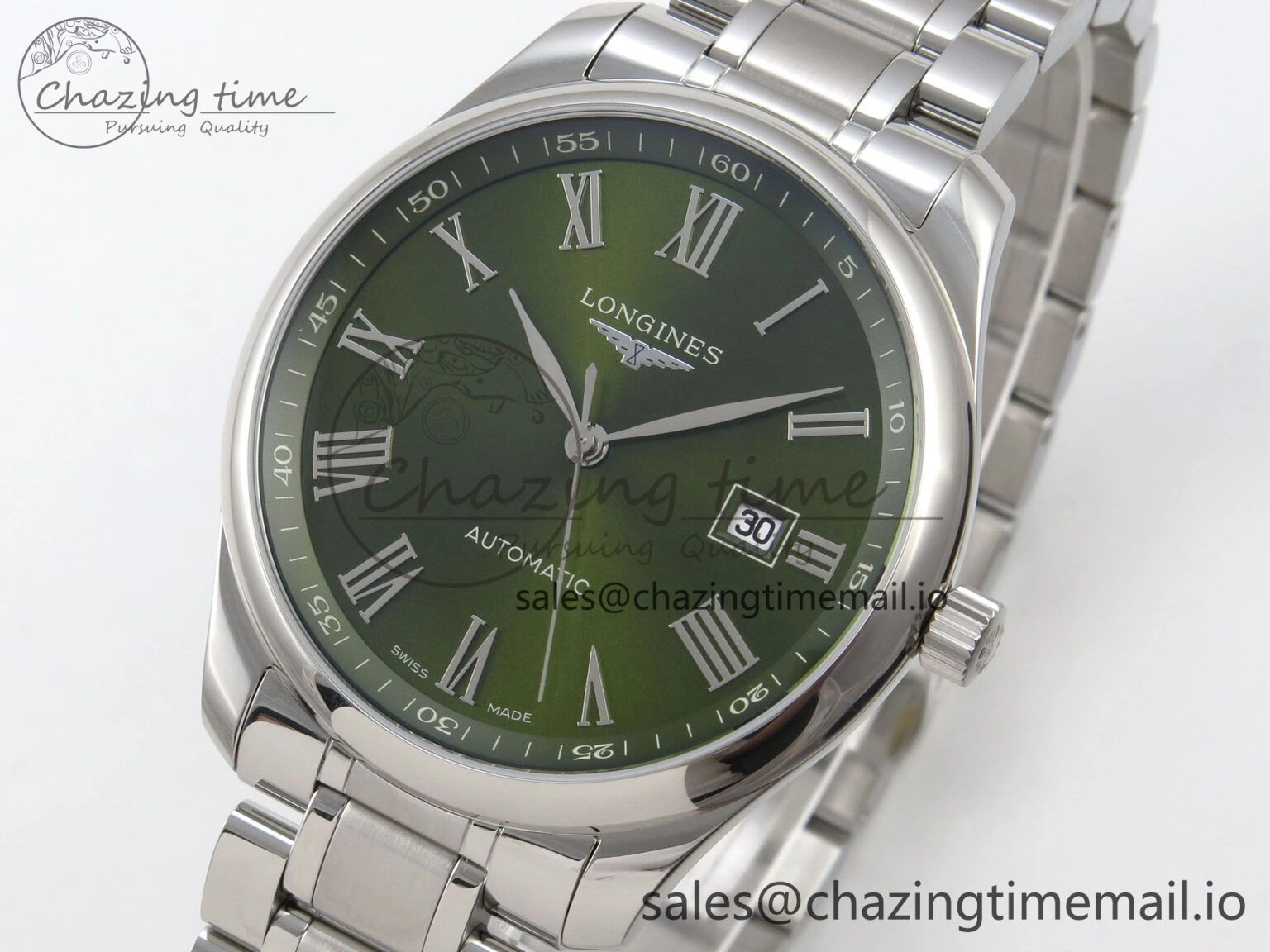 Master Collection 40mm SS AF 1:1 Best Edition Green Roman Dial on Stainless steel bracelet A Casual 7531
