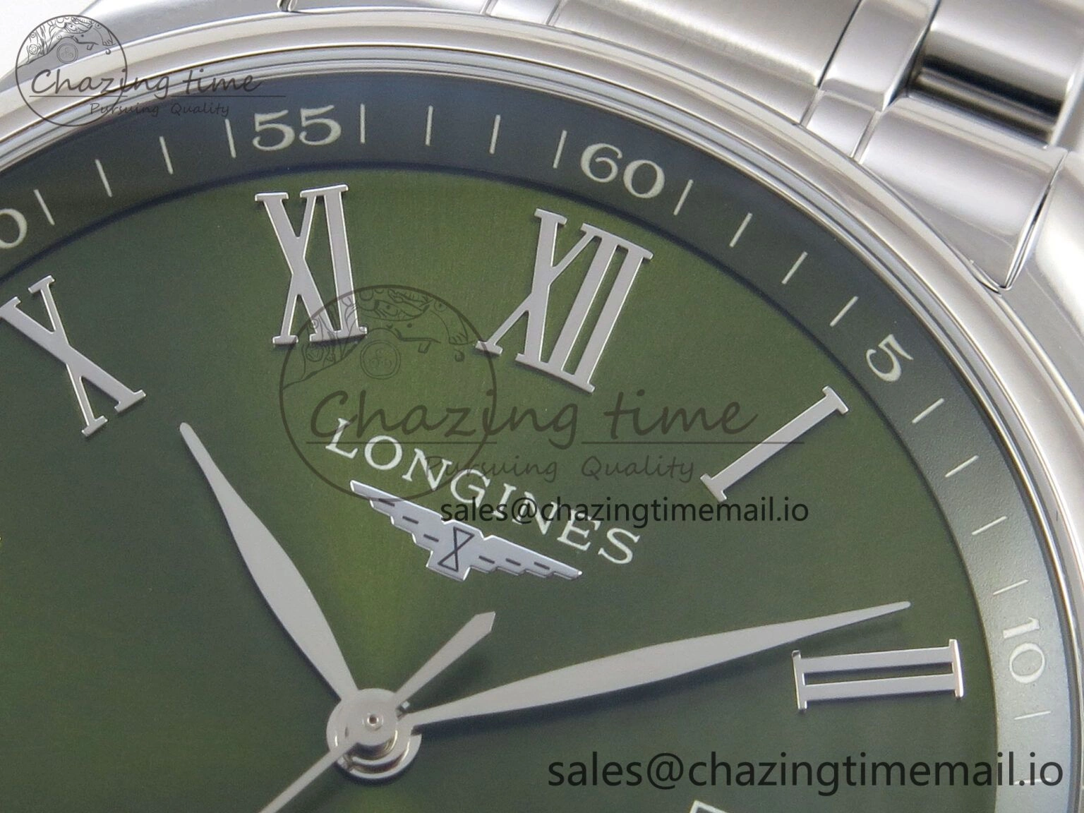 Master Collection 40mm SS AF 1:1 Best Edition Green Roman Dial on Stainless steel bracelet A Casual 7531