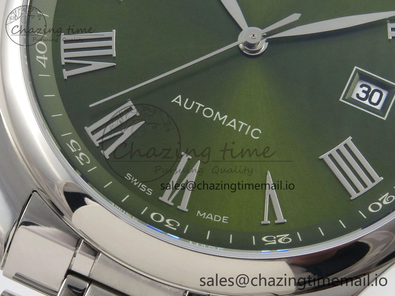 Master Collection 40mm SS AF 1:1 Best Edition Green Roman Dial on Stainless steel bracelet A Casual 7531
