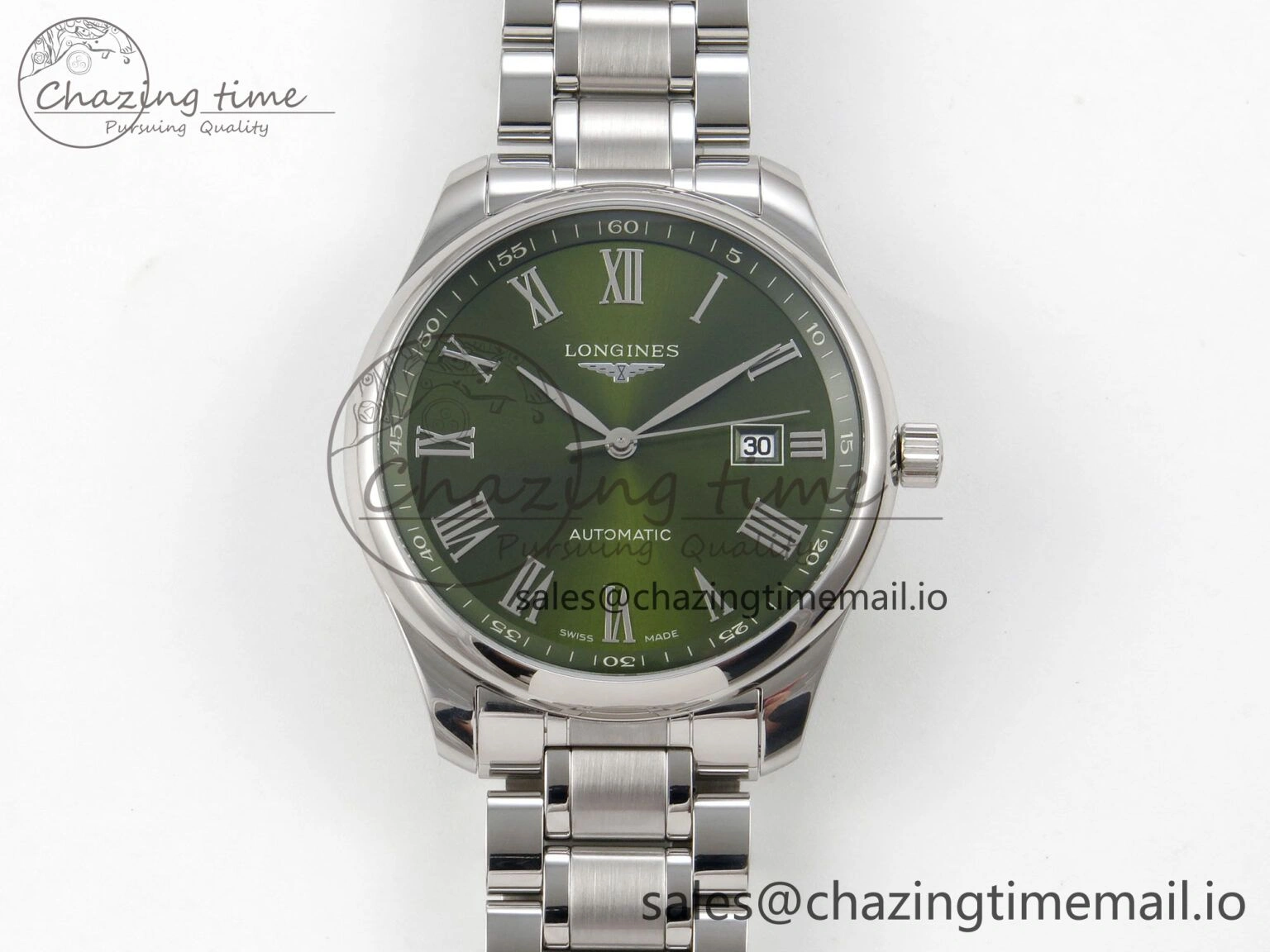 Master Collection 40mm SS AF 1:1 Best Edition Green Roman Dial on Stainless steel bracelet A Casual 7531