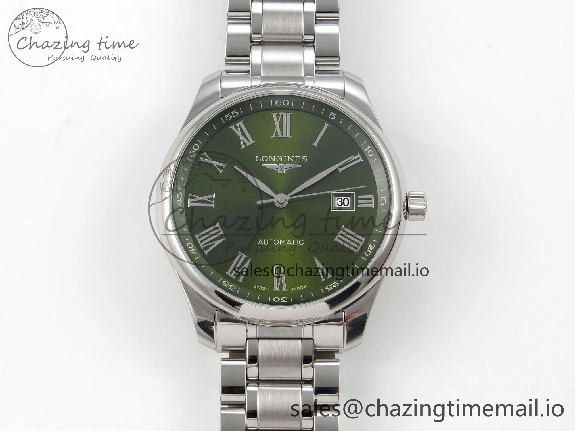 Master Collection 40mm SS AF 1:1 Best Edition Green Roman Dial on Stainless steel bracelet A Casual 7531