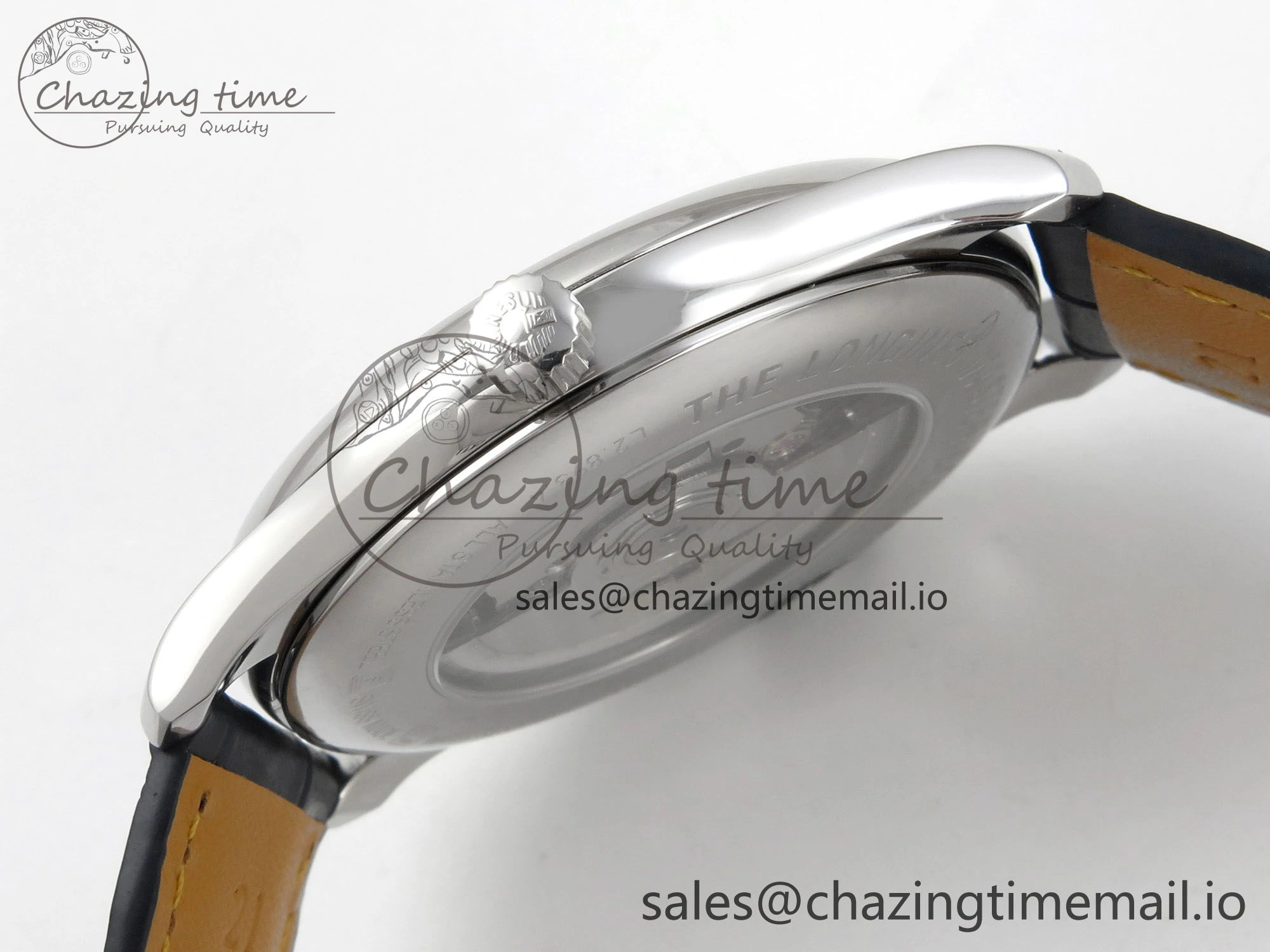 Master Collection 40mm SS AF 1:1 Best Edition White Roman Dial on Blue Leather Strap A Practical 7543